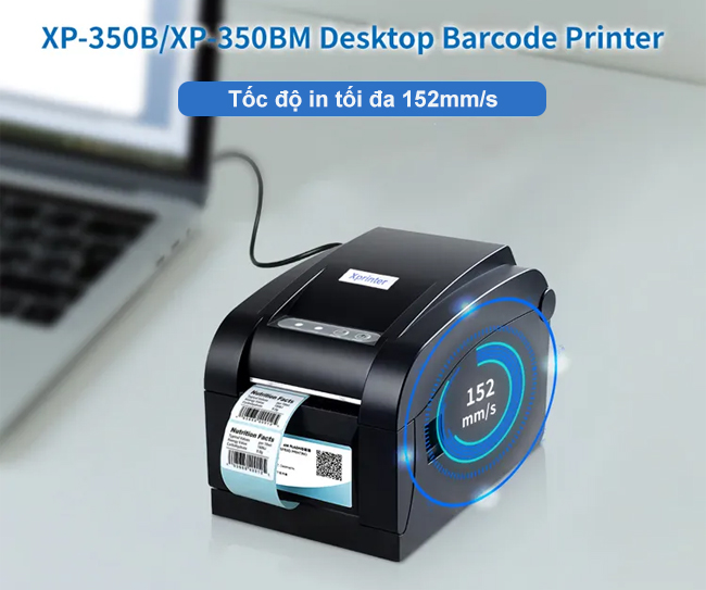 Máy in mã vạch Xprinter XP 350B USB_zoom-4